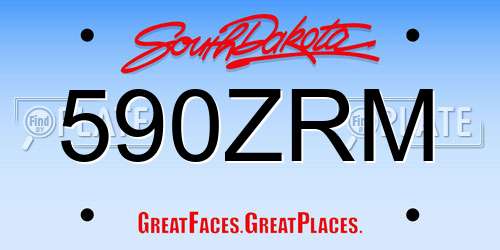 590ZRM South Dakota License Plate