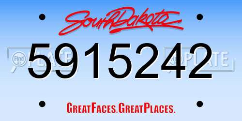 5915242 South Dakota License Plate