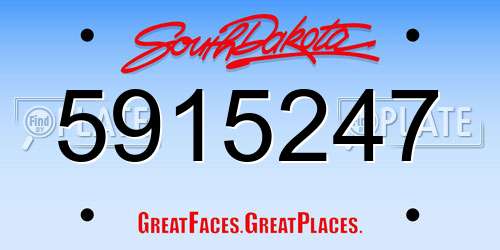 5915247 South Dakota License Plate