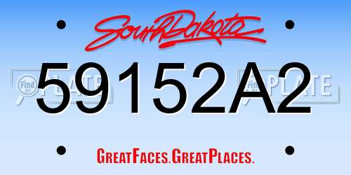 59152A2 South Dakota License Plate