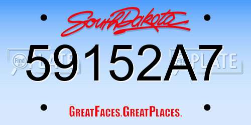 59152A7 South Dakota License Plate
