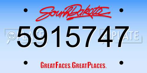 5915747 South Dakota License Plate