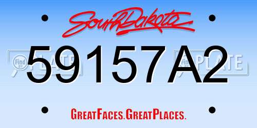 59157A2 South Dakota License Plate
