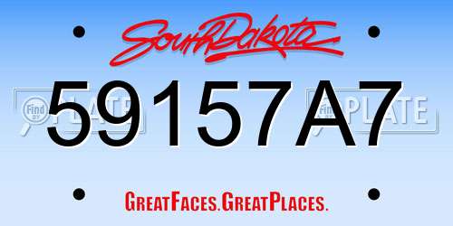 59157A7 South Dakota License Plate