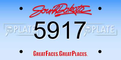 5917 South Dakota License Plate