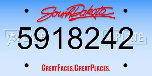 5918242 South Dakota License Plate