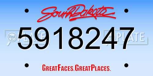 5918247 South Dakota License Plate