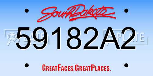 59182A2 South Dakota License Plate
