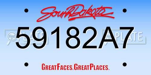 59182A7 South Dakota License Plate