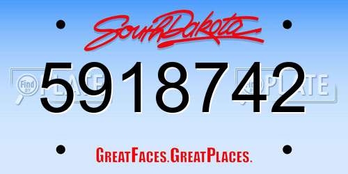 5918742 South Dakota License Plate