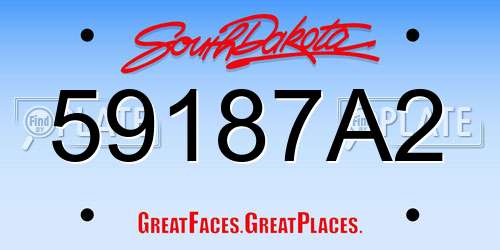 59187A2 South Dakota License Plate