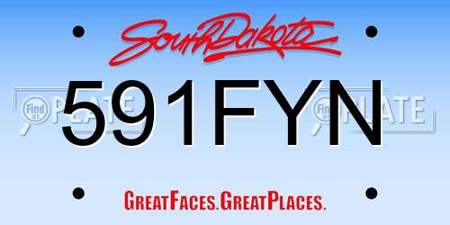 591FYN South Dakota License Plate