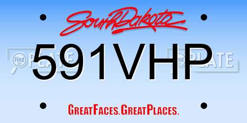 591VHP South Dakota License Plate