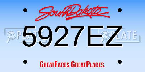 5927EZ South Dakota License Plate