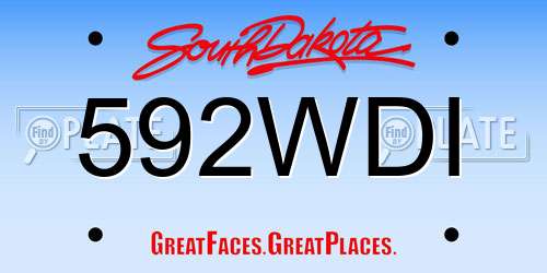 592WDI South Dakota License Plate