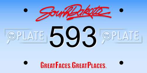 593 South Dakota License Plate