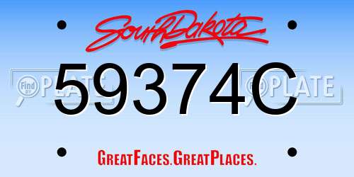 59374C South Dakota License Plate