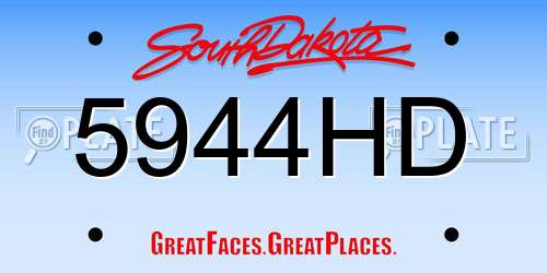 5944HD South Dakota License Plate