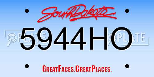 5944HO South Dakota License Plate