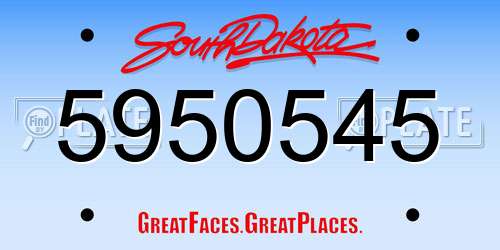 5950545 South Dakota License Plate