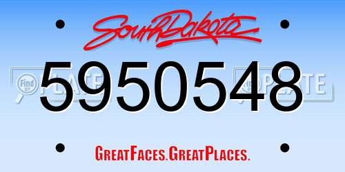 5950548 South Dakota License Plate