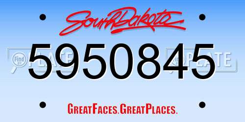 5950845 South Dakota License Plate