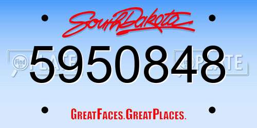 5950848 South Dakota License Plate