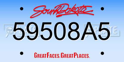 59508A5 South Dakota License Plate