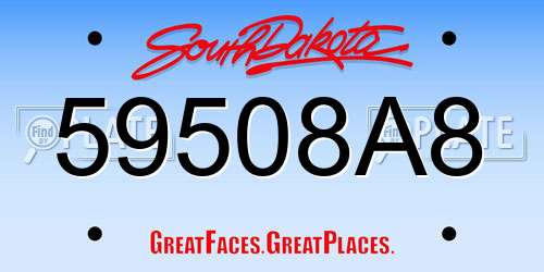 59508A8 South Dakota License Plate