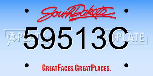 59513C South Dakota License Plate