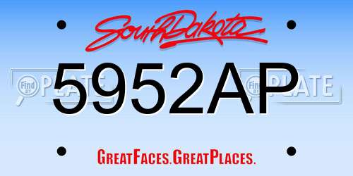 5952AP South Dakota License Plate