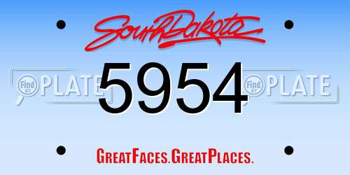 5954 South Dakota License Plate