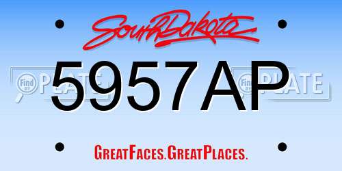 5957AP South Dakota License Plate