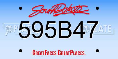 595B47 South Dakota License Plate