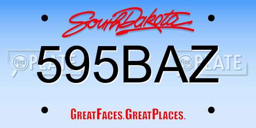 595BAZ South Dakota License Plate