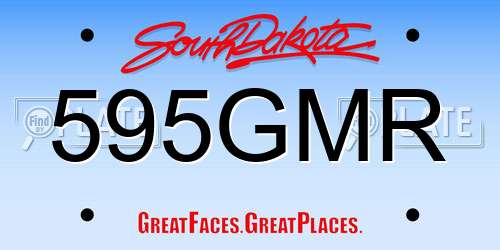 595GMR South Dakota License Plate
