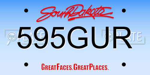 595GUR South Dakota License Plate