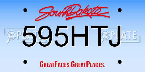 595HTJ South Dakota License Plate