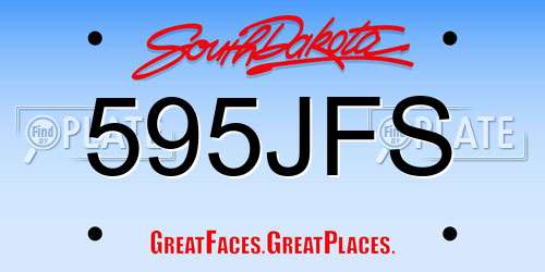 595JFS South Dakota License Plate