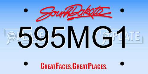 595MG1 South Dakota License Plate