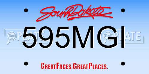 595MGI South Dakota License Plate