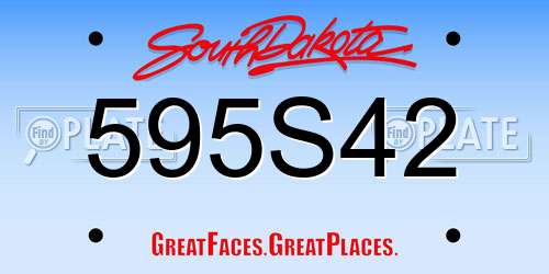 595S42 South Dakota License Plate