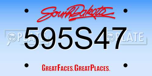 595S47 South Dakota License Plate