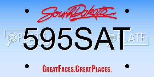 595SAT South Dakota License Plate