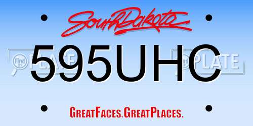 595UHC South Dakota License Plate