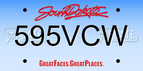 595VCW South Dakota License Plate