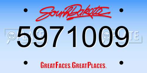 5971009 South Dakota License Plate