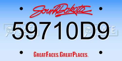 59710D9 South Dakota License Plate