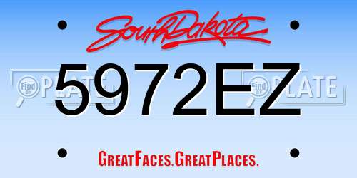 5972EZ South Dakota License Plate