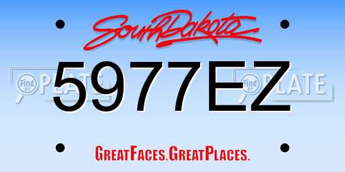 5977EZ South Dakota License Plate